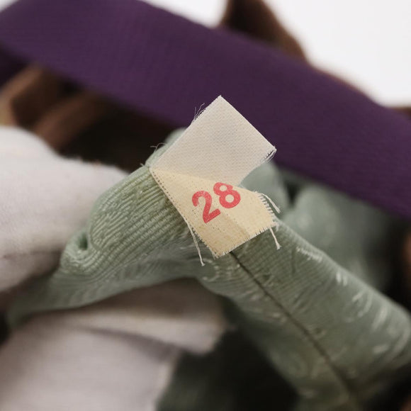 PRADA Hand Pouch Nylon Beige Silver Auth 167929