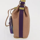 PRADA Hand Pouch Nylon Beige Silver Auth 167929-3