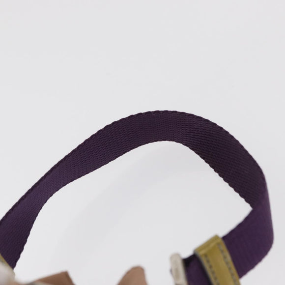 PRADA Hand Pouch Nylon Beige Silver Auth 167929