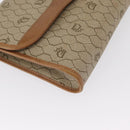 Christian Dior Honeycomb Canvas Chain Shoulder Bag PVC Beige Gold Auth 167930-9