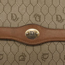 Christian Dior Honeycomb Canvas Chain Shoulder Bag PVC Beige Gold Auth 167930-17