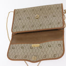Christian Dior Honeycomb Canvas Chain Shoulder Bag PVC Beige Gold Auth 167930-10