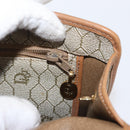 Christian Dior Honeycomb Canvas Chain Shoulder Bag PVC Beige Gold Auth 167930-21