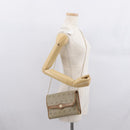 Christian Dior Honeycomb Canvas Chain Shoulder Bag PVC Beige Gold Auth 167930-22