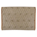 Christian Dior Honeycomb Canvas Chain Shoulder Bag PVC Beige Gold Auth 167930-2