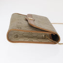 Christian Dior Honeycomb Canvas Chain Shoulder Bag PVC Beige Gold Auth 167930-3