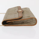 Christian Dior Honeycomb Canvas Chain Shoulder Bag PVC Beige Gold Auth 167930-4