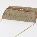 Christian Dior Honeycomb Canvas Chain Shoulder Bag PVC Beige Gold Auth 167930-6