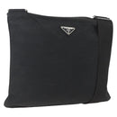 PRADA Shoulder Bag Nylon Black Silver Auth 167931-1
