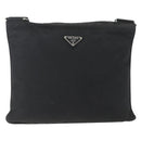 PRADA Shoulder Bag Nylon Black Silver Auth 167931-13