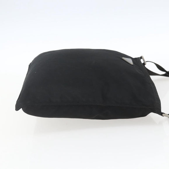 PRADA Shoulder Bag Nylon Black Silver Auth 167931