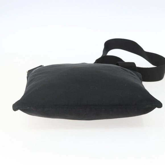 PRADA Shoulder Bag Nylon Black Silver Auth 167931
