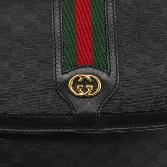GUCCI Micro GG Supreme Web Sherry Line Bag PVC Black 001 115 0914 Auth 167932