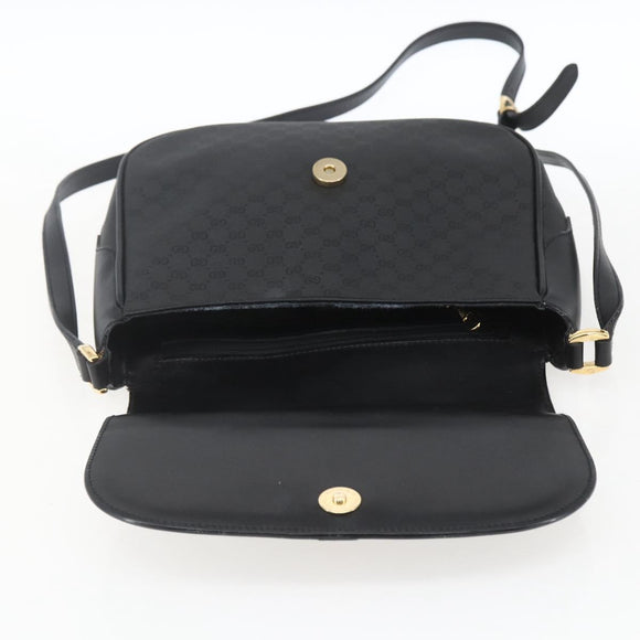 GUCCI Micro GG Supreme Web Sherry Line Bag PVC Black 001 115 0914 Auth 167932