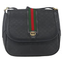 GUCCI Micro GG Supreme Web Sherry Line Bag PVC Black 001 115 0914 Auth 167932-2