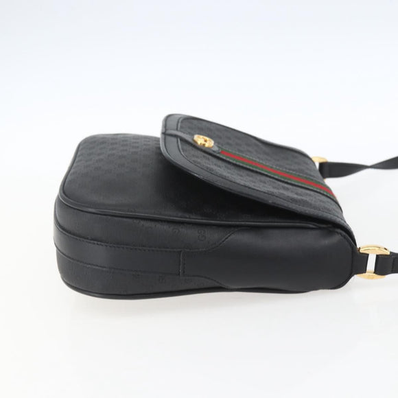 GUCCI Micro GG Supreme Web Sherry Line Bag PVC Black 001 115 0914 Auth 167932