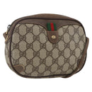 GUCCI GG Supreme Web Sherry Line Bag PVC Beige Gold 156 02 066 Auth 167934-1