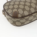 GUCCI GG Supreme Web Sherry Line Bag PVC Beige Gold 156 02 066 Auth 167934-14