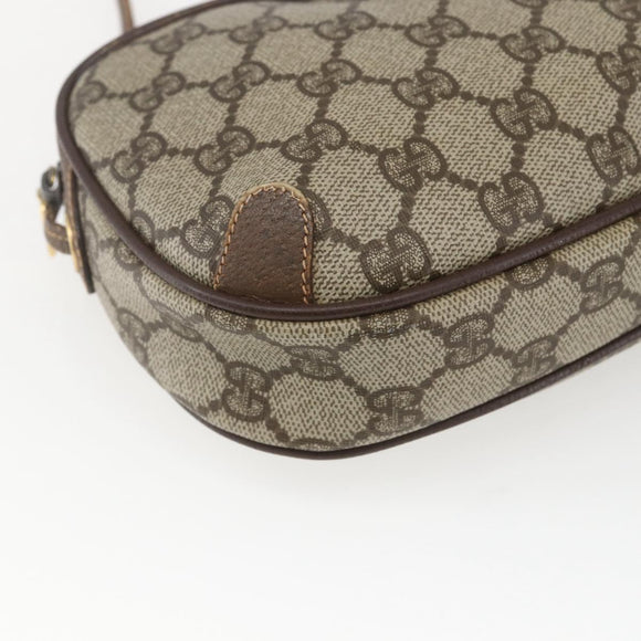 GUCCI GG Supreme Web Sherry Line Bag PVC Beige Gold 156 02 066 Auth 167934