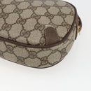 GUCCI GG Supreme Web Sherry Line Bag PVC Beige Gold 156 02 066 Auth 167934-15
