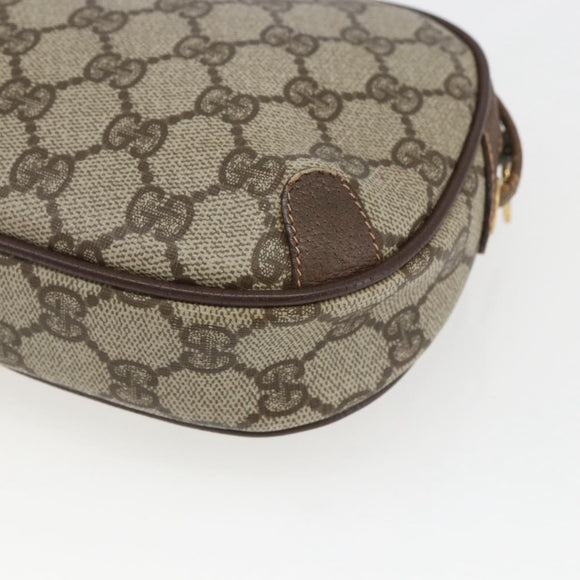 GUCCI GG Supreme Web Sherry Line Bag PVC Beige Gold 156 02 066 Auth 167934
