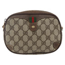 GUCCI GG Supreme Web Sherry Line Bag PVC Beige Gold 156 02 066 Auth 167934-13