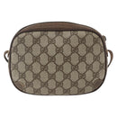 GUCCI GG Supreme Web Sherry Line Bag PVC Beige Gold 156 02 066 Auth 167934-2