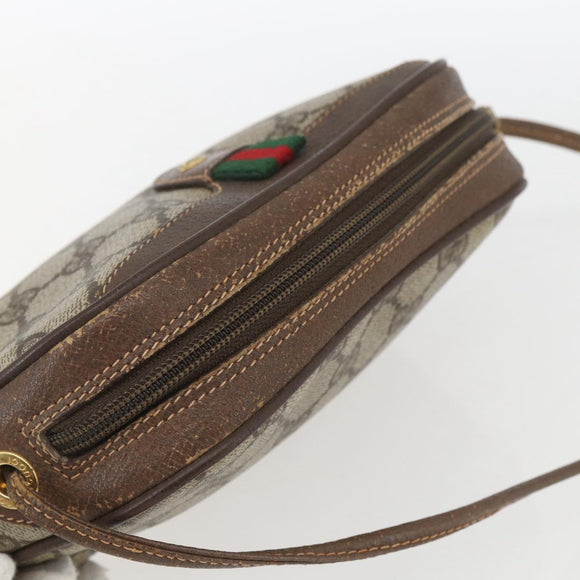 GUCCI GG Supreme Web Sherry Line Bag PVC Beige Gold 156 02 066 Auth 167934