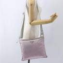 PRADA Shoulder Bag Nylon Pink Silver Auth 167937-22