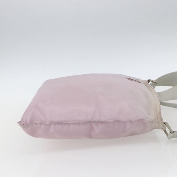 PRADA Shoulder Bag Nylon Pink Silver Auth 167937