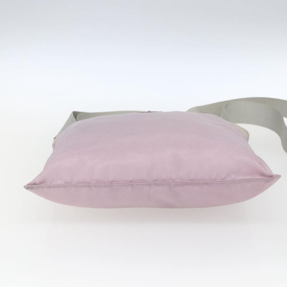 PRADA Shoulder Bag Nylon Pink Silver Auth 167937