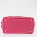 PRADA Canapa Mini Hand Bag Canvas 2way Pink Gold Auth 167938-11