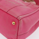 PRADA Canapa Mini Hand Bag Canvas 2way Pink Gold Auth 167938-13