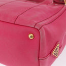 PRADA Canapa Mini Hand Bag Canvas 2way Pink Gold Auth 167938-15