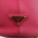 PRADA Canapa Mini Hand Bag Canvas 2way Pink Gold Auth 167938-16