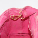 PRADA Canapa Mini Hand Bag Canvas 2way Pink Gold Auth 167938-19