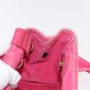 PRADA Canapa Mini Hand Bag Canvas 2way Pink Gold Auth 167938-20