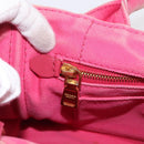 PRADA Canapa Mini Hand Bag Canvas 2way Pink Gold Auth 167938-21