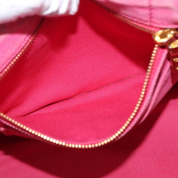 PRADA Canapa Mini Hand Bag Canvas 2way Pink Gold Auth 167938