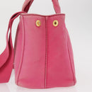 PRADA Canapa Mini Hand Bag Canvas 2way Pink Gold Auth 167938-4