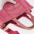 PRADA Canapa Mini Hand Bag Canvas 2way Pink Gold Auth 167938-6