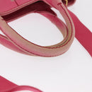 PRADA Canapa Mini Hand Bag Canvas 2way Pink Gold Auth 167938-7