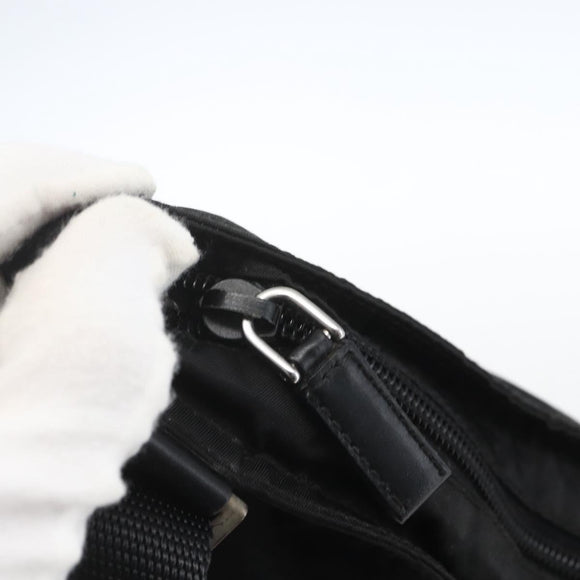 PRADA Shoulder Bag Nylon Black Silver Auth 167943