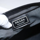 PRADA Shoulder Bag Nylon Black Silver Auth 167943-19