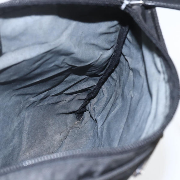 PRADA Shoulder Bag Nylon Black Silver Auth 167943