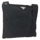 PRADA Shoulder Bag Nylon Black Silver Auth 167943-1