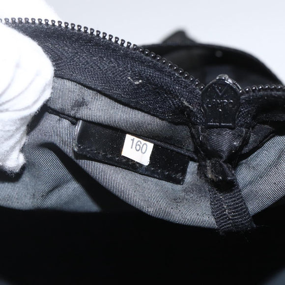 PRADA Shoulder Bag Nylon Black Silver Auth 167943