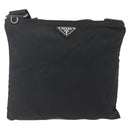 PRADA Shoulder Bag Nylon Black Silver Auth 167943-13