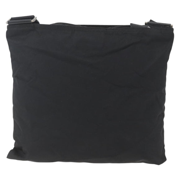 PRADA Shoulder Bag Nylon Black Silver Auth 167943