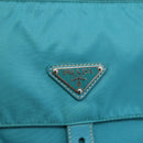 PRADA Shoulder Bag Nylon Light Blue Silver Auth 167944-17